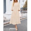 image:imageZESICA Womens Long Sleeve Swiss Dot Maxi Wedding Guest DressesBeige