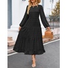 image:imageZESICA Womens Long Sleeve Swiss Dot Maxi Wedding Guest DressesBlack