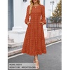 image:imageZESICA Womens Long Sleeve Swiss Dot Maxi Wedding Guest DressesBrick Red