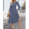 image:imageZESICA Womens Long Sleeve Swiss Dot Maxi Wedding Guest DressesDusty Blue