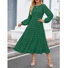 image:imageZESICA Womens Long Sleeve Swiss Dot Maxi Wedding Guest DressesGreen