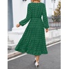 image:imageZESICA Womens Long Sleeve Swiss Dot Maxi Wedding Guest DressesGreen