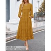 image:imageZESICA Womens Long Sleeve Swiss Dot Maxi Wedding Guest DressesMustard