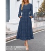 image:imageZESICA Womens Long Sleeve Swiss Dot Maxi Wedding Guest DressesNavy