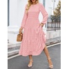 image:imageZESICA Womens Long Sleeve Swiss Dot Maxi Wedding Guest DressesPink