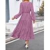 image:imageZESICA Womens Long Sleeve Swiss Dot Maxi Wedding Guest DressesPurple