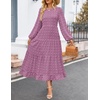 image:imageZESICA Womens Long Sleeve Swiss Dot Maxi Wedding Guest DressesPurple