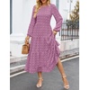 image:imageZESICA Womens Long Sleeve Swiss Dot Maxi Wedding Guest DressesPurple