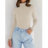 image:imageZESICA Womens Long Sleeve Turtleneck Tops 2026 Fall Basic SweatersApricot