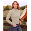 image:imageZESICA Womens Long Sleeve Turtleneck Tops 2026 Fall Basic SweatersApricot