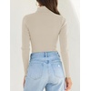 image:imageZESICA Womens Long Sleeve Turtleneck Tops 2026 Fall Basic SweatersApricot