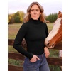 image:imageZESICA Womens Long Sleeve Turtleneck Tops 2026 Fall Basic SweatersBlack
