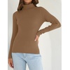 image:imageZESICA Womens Long Sleeve Turtleneck Tops 2026 Fall Basic SweatersBrown