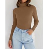 image:imageZESICA Womens Long Sleeve Turtleneck Tops 2026 Fall Basic SweatersBrown