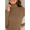 image:imageZESICA Womens Long Sleeve Turtleneck Tops 2026 Fall Basic SweatersBrown
