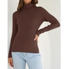 image:imageZESICA Womens Long Sleeve Turtleneck Tops 2026 Fall Basic SweatersCoffee