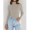 image:imageZESICA Womens Long Sleeve Turtleneck Tops 2026 Fall Basic SweatersOats