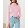 image:imageZESICA Womens Long Sleeve Turtleneck Tops 2026 Fall Basic SweatersPink