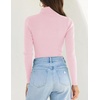 image:imageZESICA Womens Long Sleeve Turtleneck Tops 2026 Fall Basic SweatersPink