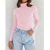 image:imageZESICA Womens Long Sleeve Turtleneck Tops 2026 Fall Basic SweatersPink