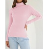 image:imageZESICA Womens Long Sleeve Turtleneck Tops 2026 Fall Basic SweatersPink
