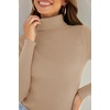 image:imageZESICA Womens Long Sleeve Turtleneck Tops 2026 Fall Basic SweatersToffee
