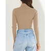 image:imageZESICA Womens Long Sleeve Turtleneck Tops 2026 Fall Basic SweatersToffee