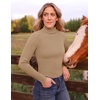 image:imageZESICA Womens Long Sleeve Turtleneck Tops 2026 Fall Basic SweatersToffee