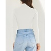 image:imageZESICA Womens Long Sleeve Turtleneck Tops 2026 Fall Basic SweatersWhite