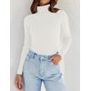 image:imageZESICA Womens Long Sleeve Turtleneck Tops 2026 Fall Basic SweatersWhite