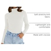 image:imageZESICA Womens Long Sleeve Turtleneck Tops 2026 Fall Basic SweatersWhite