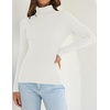 image:imageZESICA Womens Long Sleeve Turtleneck Tops 2026 Fall Basic SweatersWhite