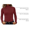 image:imageZESICA Womens Long Sleeve Turtleneck Tops 2026 Fall Basic SweatersWine