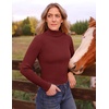 image:imageZESICA Womens Long Sleeve Turtleneck Tops 2026 Fall Basic SweatersWine