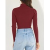 image:imageZESICA Womens Long Sleeve Turtleneck Tops 2026 Fall Basic SweatersWine