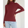 image:imageZESICA Womens Long Sleeve Turtleneck Tops 2026 Fall Basic SweatersWine