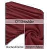 image:imageZESICA Womens Off Shoulder Ruched Tops Long Sleeve ShirtsRed