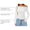 image:imageZESICA Womens Off Shoulder Ruched Tops Long Sleeve ShirtsWhite