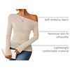 image:imageZESICA Womens Off the Shoulder Long Sleeve Going Out TopsApricot