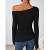 image:imageZESICA Womens Off the Shoulder Long Sleeve Going Out TopsBlack