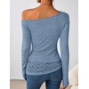image:imageZESICA Womens Off the Shoulder Long Sleeve Going Out TopsBlue