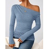 image:imageZESICA Womens Off the Shoulder Long Sleeve Going Out TopsBlue