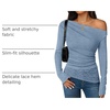 image:imageZESICA Womens Off the Shoulder Long Sleeve Going Out TopsBlue
