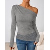 image:imageZESICA Womens Off the Shoulder Long Sleeve Going Out TopsGrey