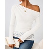 image:imageZESICA Womens Off the Shoulder Long Sleeve Going Out TopsWhite