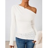 image:imageZESICA Womens Off the Shoulder Long Sleeve Going Out TopsWhite