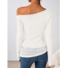 image:imageZESICA Womens Off the Shoulder Long Sleeve Going Out TopsWhite