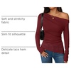 image:imageZESICA Womens Off the Shoulder Long Sleeve Going Out TopsWine