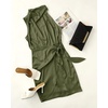image:imageZESICA Womens Satin Sleeveless Halter Tie Waist Wrap Bodycon Mini DressArmygreen