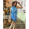 image:imageZESICA Womens Satin Sleeveless Halter Tie Waist Wrap Bodycon Mini DressBlue